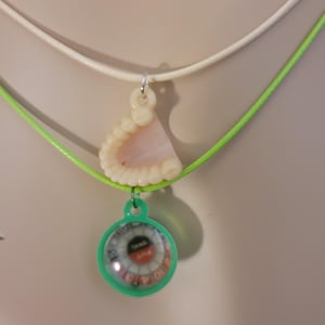Lot of Two, Vintage Cracker Jack Charm Necklaces.