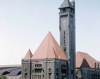 St Louis Union Station 1956 - Vintage Photo Slide trra16