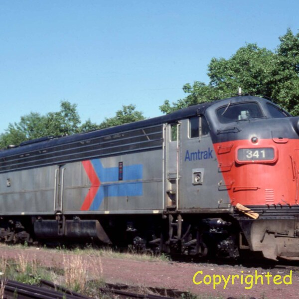 Amtrak Train with Engine 341 - Photo Slide #r385