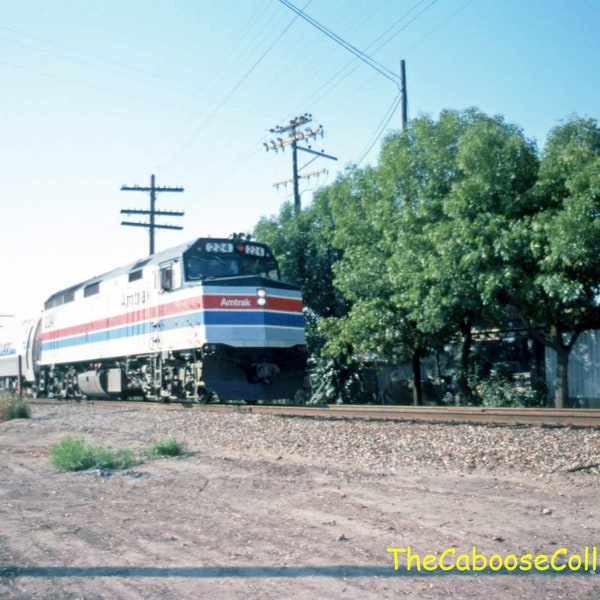 Amtrak Passenger Service - San Diegan near Capistrano California 1976 - Vintage Photo Slide #106