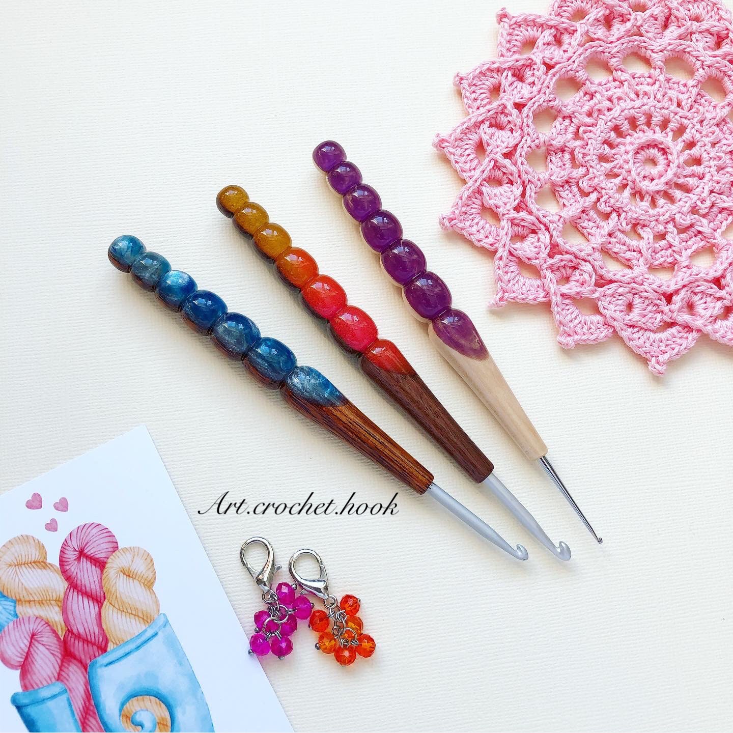 Ganchos de ganchillo de madera únicos | Etsy