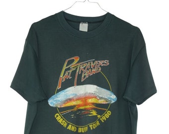 1980 Pat Travers Band Crash and Burn Tour Vintage T-Shirt / Vtg Bandshirt original, authentisch 80s - Single Stitched