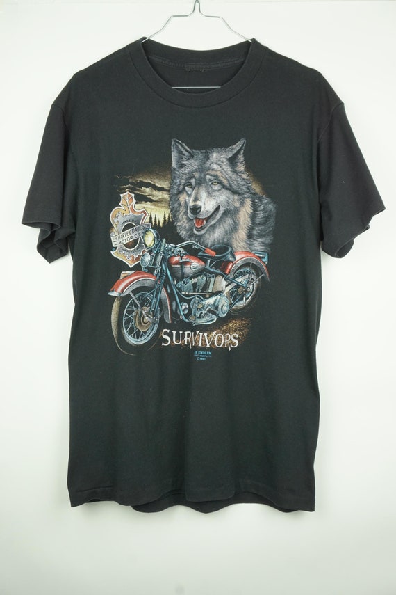 3D Emblem Harley Davidson Vintage T shirt Survivors   Etsy