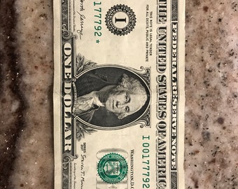 Rare star note dollar bill