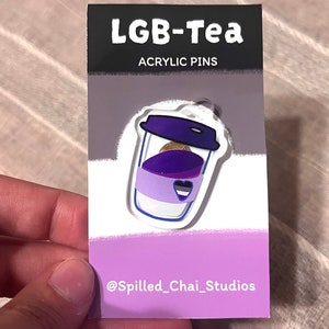 Asexual Boba Tea Pin Acrylic Ace Coffee Pride Pin