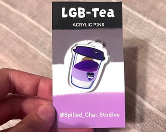 Asexual Boba Tea Pin Acrylic Ace Coffee Pride Pin