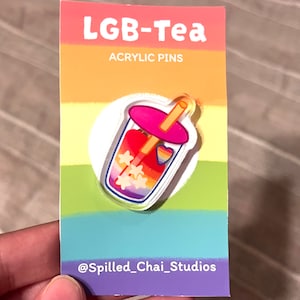 Gay Boba Tea Pin Acrylic Queer Coffee Pride Pin