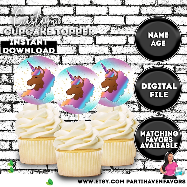 Enchanting Chocolate Unicorn Cupcake Toppers - Perfect for Magical Kid Birthday Parties!