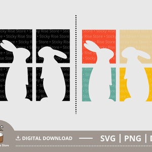 Vintage Retro paar Häschen svg, Häschen Mama svg, Häschen Papa svg, Kaninchen Mama, Kaninchenliebhaber Shirt, Cut File for Cricut, Digital Download File