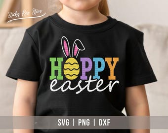 Hoppy Easter Svg Png, Happy Easter Svg, Easter Egg Bunny Ears Svg, Easter Bunny Svg, Funny Easter Svg, Kids Easter Shirt Svg Cricut Cut File
