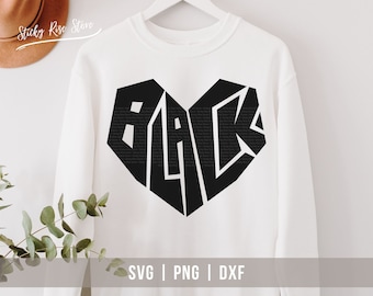 Black Heart SVG, Black History Svg, Black Queen Svg, African American Svg, Juneteenth Svg, Blm Shirt Svg, Cut File For Cricut, Digital Files