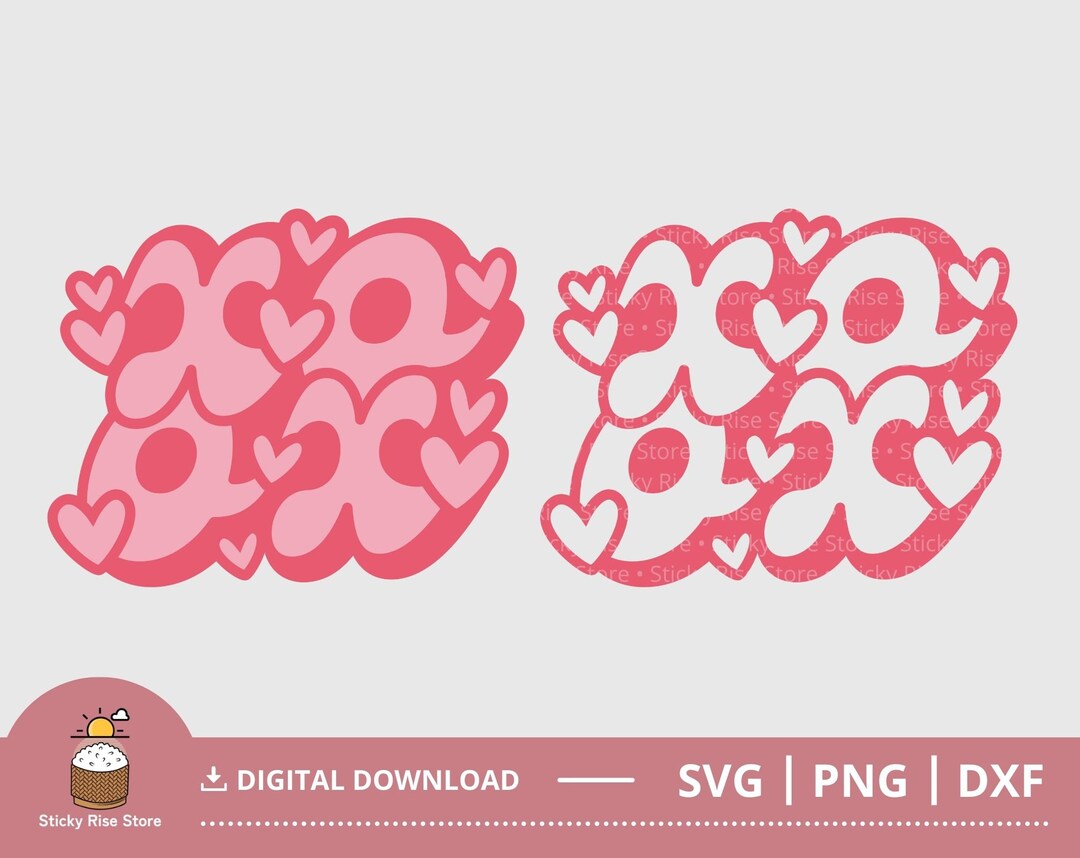 Xoxo Svg, Retro Valentine Svg, Hugs and Kisses Svg, Valentine's Day Svg ...