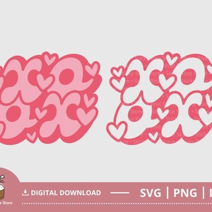 XoXo Svg, Retro Valentine Svg, Abrazos y Besos Svg, Día de San Valentín Svg, Vday Png Sublimación, Cricut Cut File, Svg Png Dxf Descargar Digital
