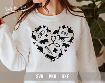Pediatric Nurse Svg, CPN, Dinosaur Svg, Pediatric Child Shirt, Pediatric Doctor Shirt, Cut File for Cricut - Silhouette, Svg Png Dxf Files