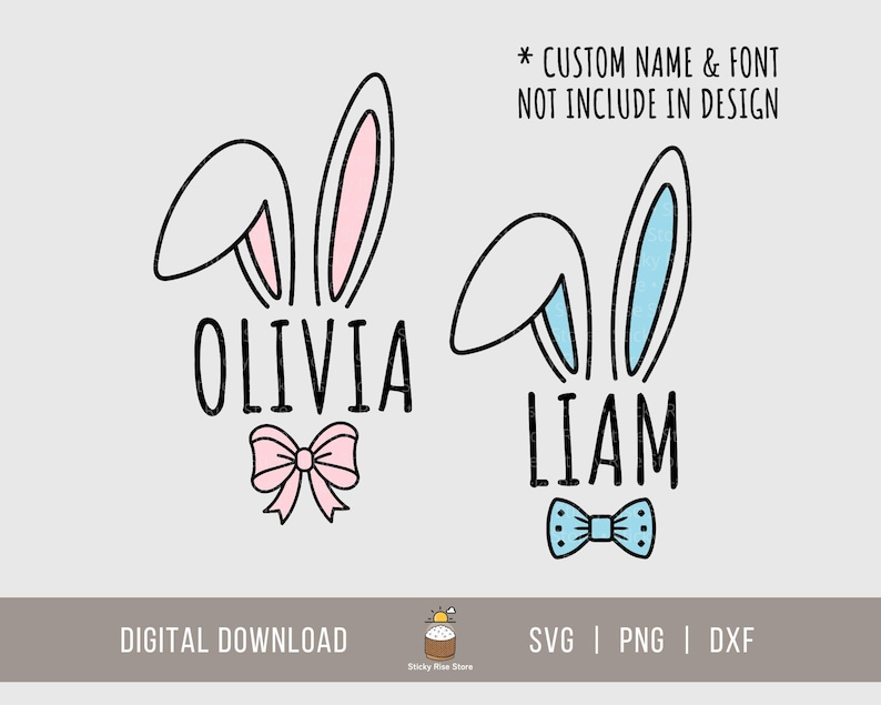 Bunny Name Frame Svg Png, Easter Bunny Svg, Custom Name for Boy Girl ...