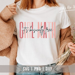 Meisje wiskunde Svg Png, schattig meisje wiskunde Shirt, grappig citaat Trend png, meisje wiskunde Universiteit PNG, Cricut gesneden bestand, Svg Png Dxf digitale download