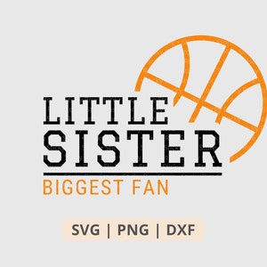 Kleine Schwester größter Fan Basketball SVG PNG, Basketball Schwester SVG, jubeln Basketball Mädchen Shirt, SVG-Datei für Cricut, digitale Download-Datei