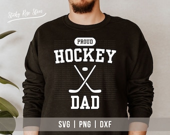 Proud Hockey Dad Svg Png Dxf, Hockey Life, Hockey Svg, Ice Hockey Daddy Shirt Sublimation Png, Cut File for Cricut, Digital Download