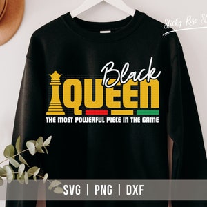 Black Queen Svg Png, Mothers Day SVG, Juneteenth Svg, Black Mom SVG, Most Powerful Piece, Black Woman Svg, Cut File - Cricut Silhouette