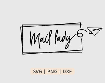 Mail Lady Svg Png Dxf, Paper Plane Design, Envelope Svg, Mail Carrier Svg, Women Postal Worker Gifts, Svg File for Cricut, Digital Files