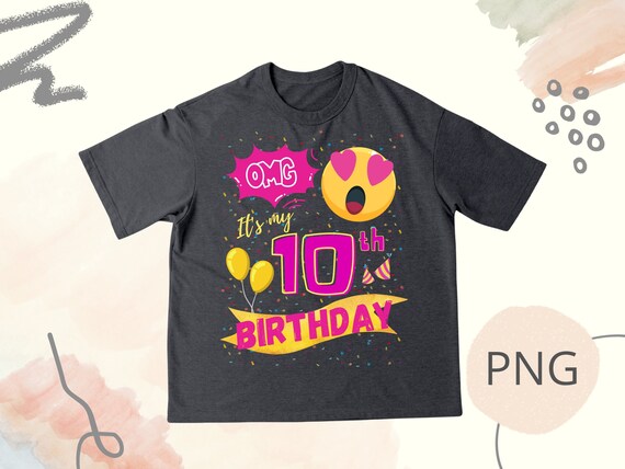Kids It's My Birthday Emoji Girls Shirt - Smiley Hearts Design Kids It's My Birthday Emoji Girls Shirt - Smiley Hearts Design