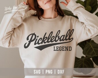 Pickleball Legend SVG PNG, Vintage Pickleball Player Dad Mom Shirt PNG, Funny Pickleball Lovers Sweater Svg Cut File for Cricut & Silhouette