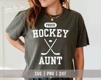 Orgullosa tía de hockey Svg Png Dxf, tía de hockey vida svg, hockey svg, sublimación de camisa de tía de hockey png, archivo de corte para Cricut, descarga digital