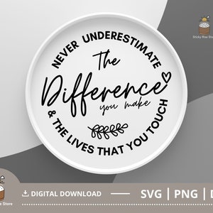 Nunca subestime a diferença que você faz, as vidas que você toca, Aposentadoria Svg, Impressão de sinal de festa de aposentadoria, SVG Download digital PNG