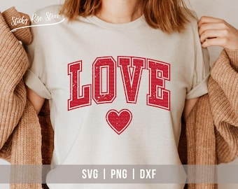 Love Svg Png Dxf, Varsity Love Png, Retro Valentine Svg, Valentine Couple Shirt Design, Wife love Png Svg Cut File for Cricut & Silhouette