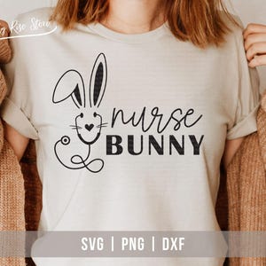 Krankenschwester Häschen svg Png, niedlicher Osterhase Stethoskop svg, Oster Krankenschwester