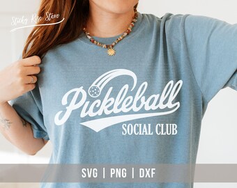 Pickleball Social Club SVG PNG, Vintage Pickleball Player Women Shirt, Funny Pickleball Lovers Sweater Svg Cut File for Cricut & Silhouette