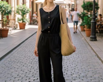 Linen Jumpsuit | Casual Linen Jumpsuit | Summer Jumpsuit | Premium Linen Clothing for Women