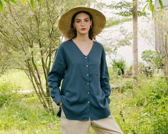Oversized Linen Shirt - Linen Clothing for Women