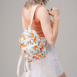 Vanie Canvas Backpack, Mini Backpack for Women, Teens gift, Birthday gift, Travel backpack, Weekend backpack, Gift for Her, Anniversary gift Orange