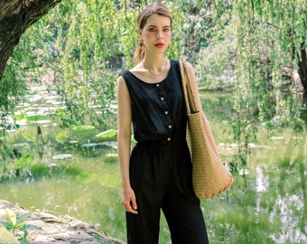 Linen Jumpsuit | Casual Linen Jumpsuit | Summer Jumpsuit | Premium Linen Clothing for Women