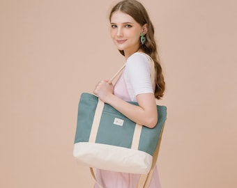 Canvas Tote Bag, Shoulder Crossbody, Laptop Bag