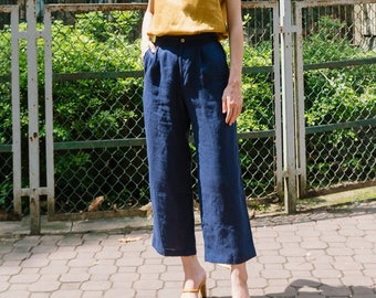 Linen Long Pants - Wide Leg Pants - Linen Clothing for Women