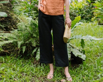 Linen Long Pants - Wide Leg Pants - Linen Clothing for Women