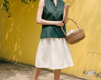 Linen Skirt, Midi Linen Skirt, High Waist Skirt, Premium Linen Clothing for Women