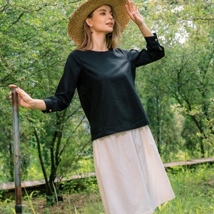Linen Skirt, Midi Linen Skirt, High Waist Skirt, Premium Linen Clothing for Women