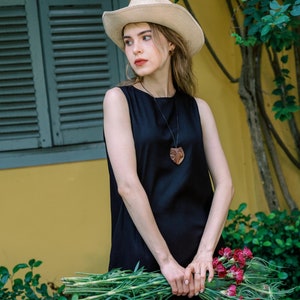 Linen Tank Dress POPPY, Sleeveless Linen Summer Dress, Linen Mini Dress, Short Linen Dress for Women | Handmade Linen clothing for Women