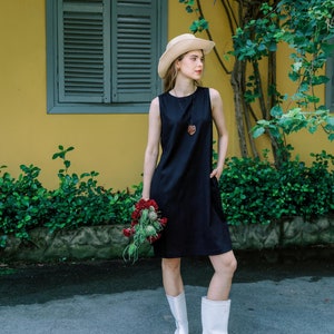 Linen Tank Dress, Sleeveless Linen Summer Dress, Linen Mini Dress, Linen Shift Dress, Short Linen Dress for Women, Poppy Dress