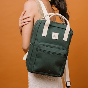 Aki Canvas backpack | Backpack for Woman | Travel backpack | Gift for Her | Christmas Gifts | Back to School Backpack | Fit Laptop 13 inches