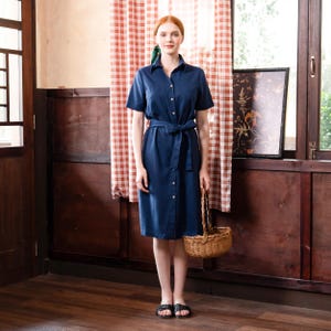 Linen Shirt Dress, Linen Dress with belt, Premium Linen Clothing for Women