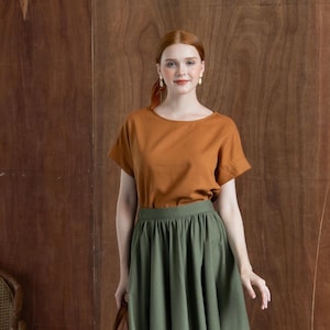 Linen tee - Linen short sleeves top - Linen short sleeves blouse - Linen Clothing for Woman - Premium Natural Fabrics
