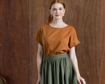 Linen tee - Linen short sleeves top - Linen short sleeves blouse - Linen Clothing for Woman - Premium Natural Fabrics