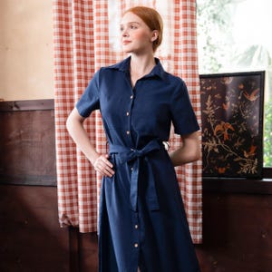 Linen Shirt Dress, Linen Dress with belt, Premium Linen Clothing for Women