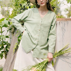 Oversized Linen Shirt Linen Clothing for Women image 8