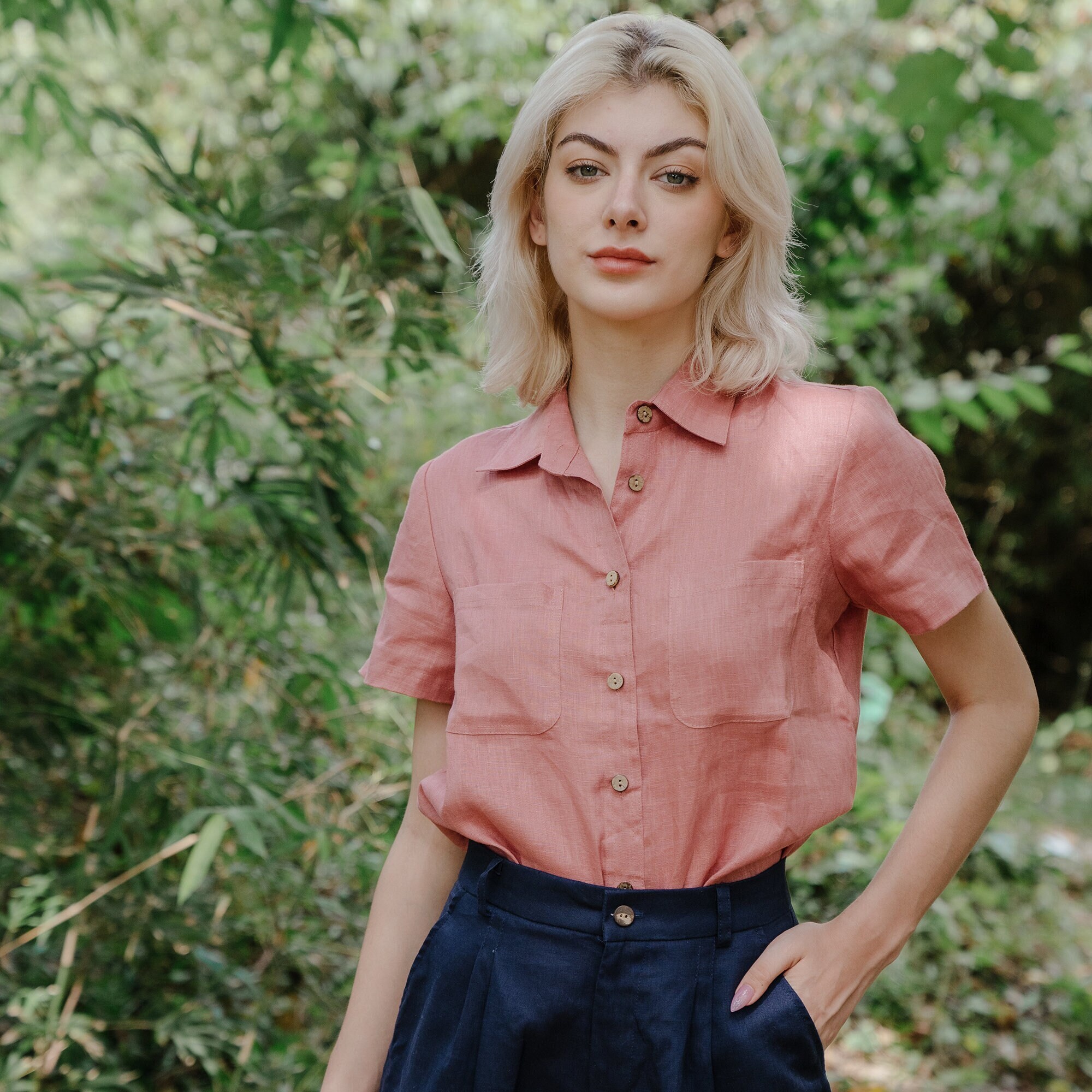 Linen Short Sleeves Shirt Linen 