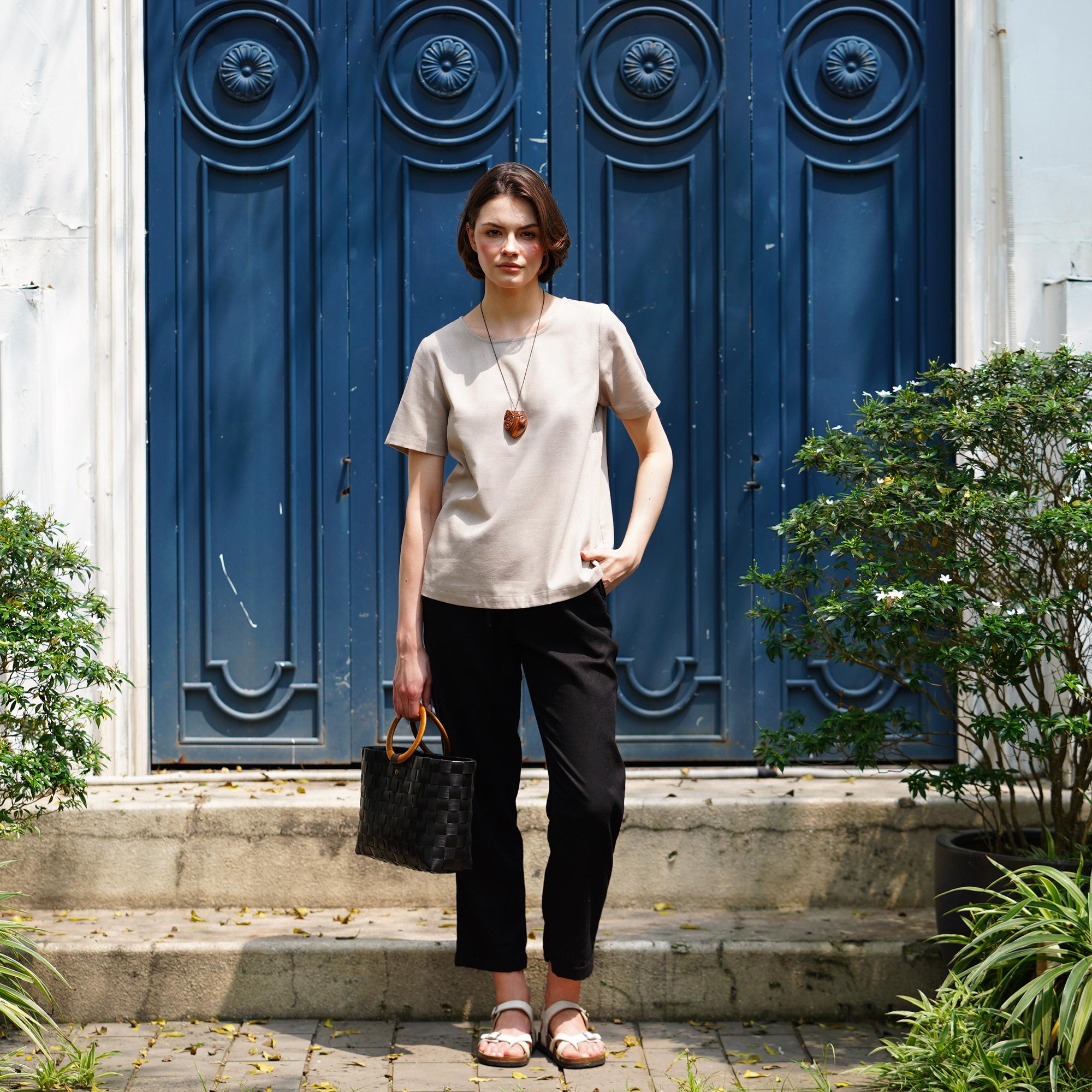Everyday Linen Top CLARA, Short Sleeve Linen Blouse, Linen Loose
